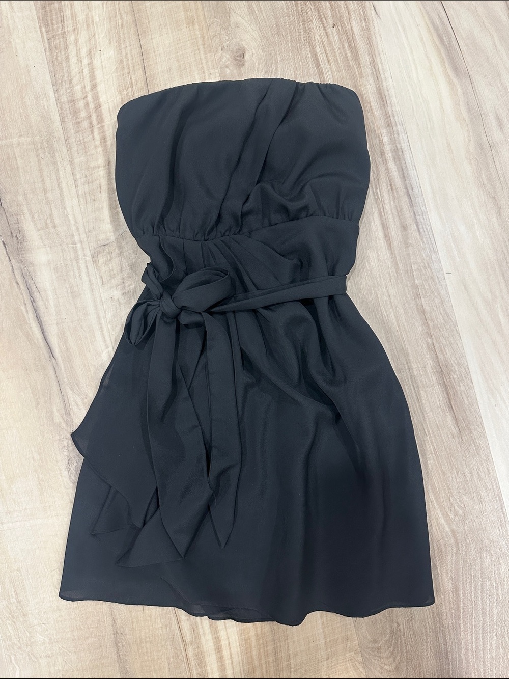 Express Black Strapless Belted Cocktail Dress